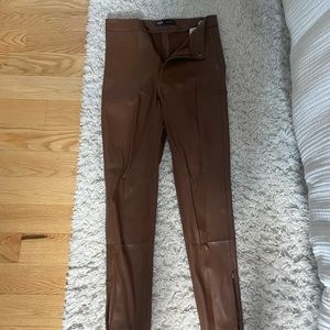 Zara brown leather pants